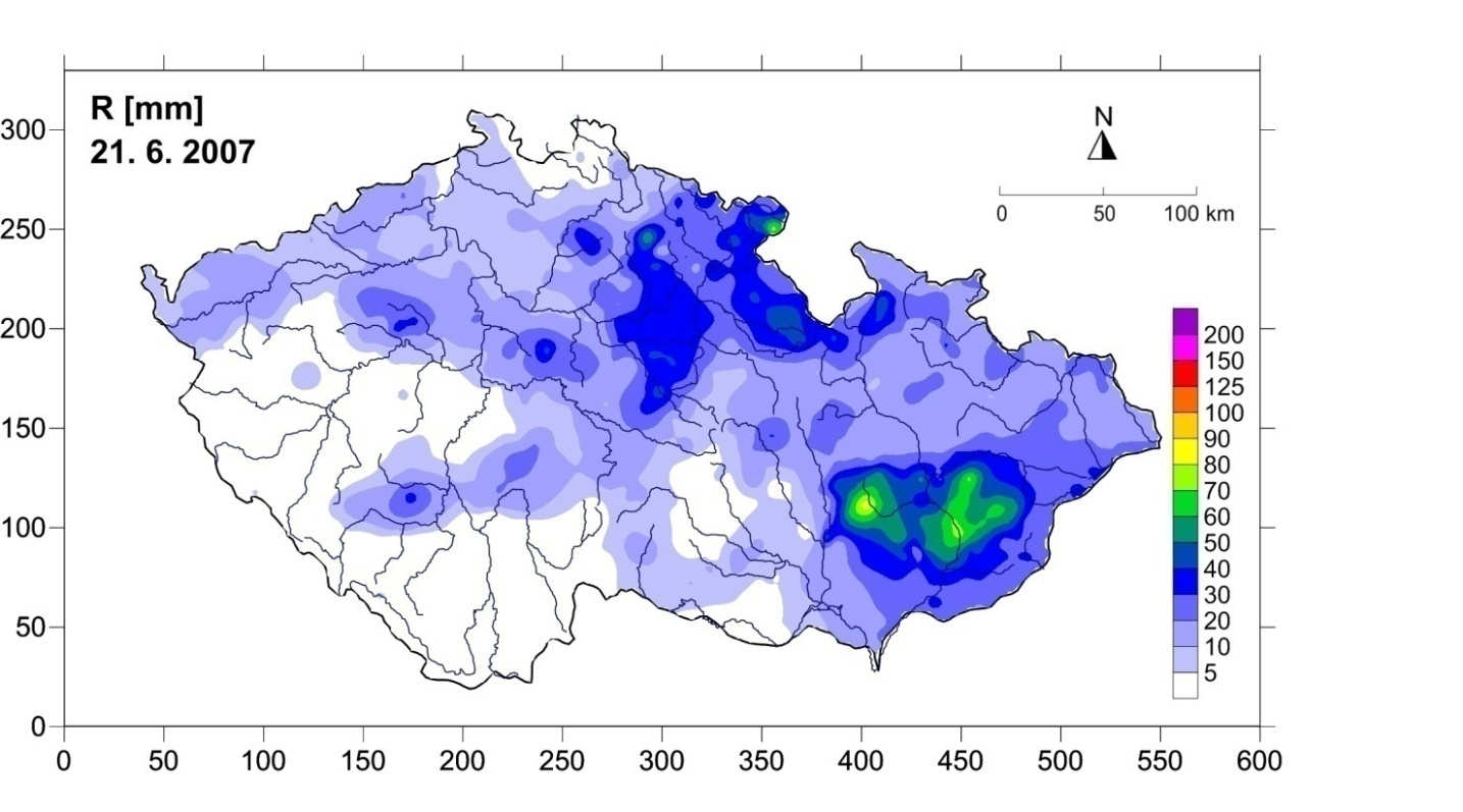 konvektivní oblačnosti v odpoledních hodinách (obr. 13). V jihozápadním proudění (obr.