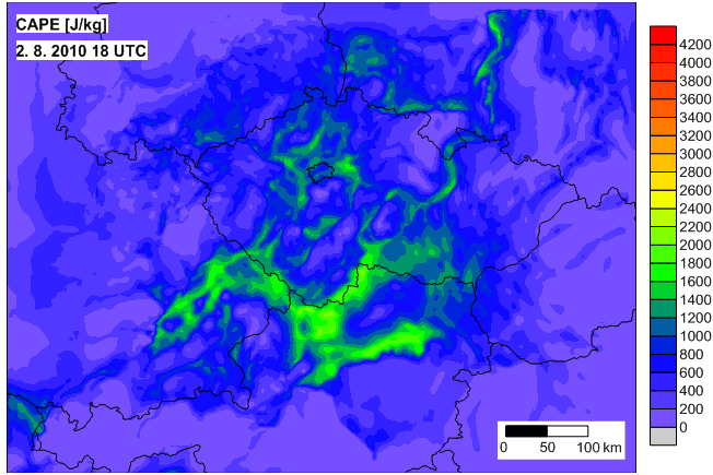 porovnáme-li CAPE této události s událostí z 21. 6. 2007 (obr.