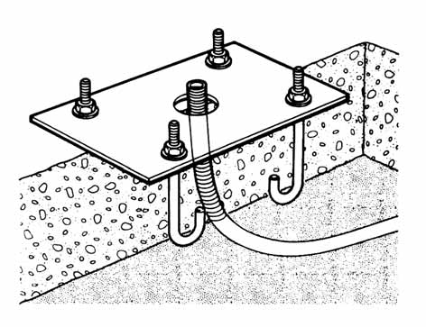 6. Instalace Upevněte kotevní desku do betonového základu o příslušných rozměrech.