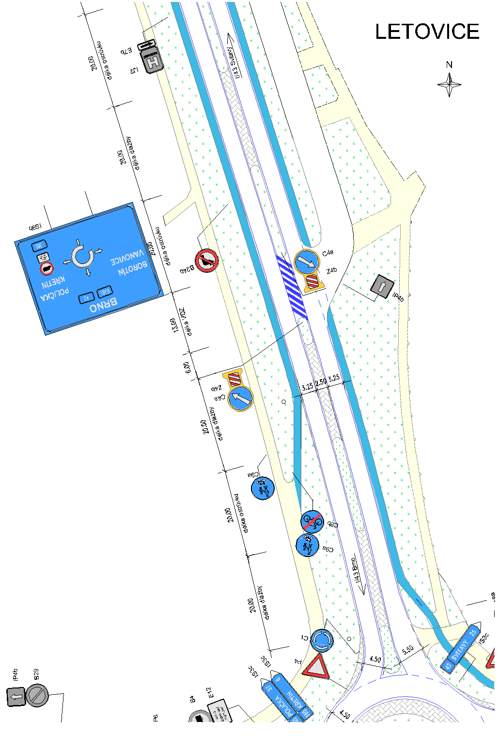 Obrázek 2b: Schéma dopravního řešení úseku sil.