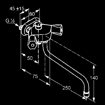 mm trieda prietokového množstva BA otočný výtok 250 mm perlátor M 22 x 1 automatický prepínač sprcha/vaňa