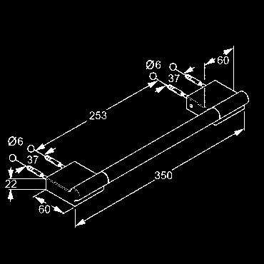 A-XES vaňové madlo L = 350 mm s upevňovacím materiálom