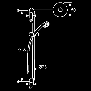 028,02 KLUDI AMPHORA sprchová súprava L = 900 mm nástenná tyč s posuvným držiakom horizontálne a vertikálne nastaviteľný bežec ručná sprcha DN 15 prestaviteľná na 3 prúdové typy: masážny prúd,