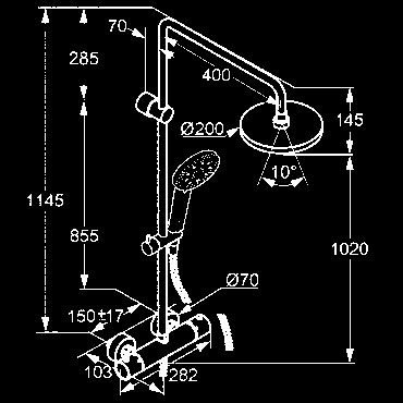 KLUDI A-QA SPRCHOVÉ SYSTÉMY KLUDI THERMOSTAT DUAL SHOWER SYSTEM DN 15: trieda prietokového množstva BB voľba teploty ovládacím ventilom s poistkou proti obareniu 38 C s keramickým uzavieracím otočným