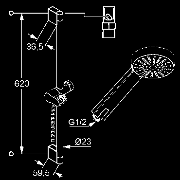 DN 15 s 50%-nou Eco funkciou Sirenaflex-hadica G 1/2 x G 1/2 x 1600 mm s kónickými maticami stupeň hlučnosti I chróm 6563005-00 80,67 KLUDI A-QA b sprchový set 1S L = 955 mm kovová nástenná tyč s