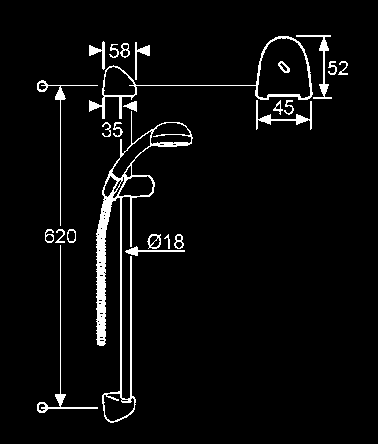 6051105-00 301,04 SPRCHOVÉ SÚPRAVY KLUDI LOGO 3S sprchová súprava L = 600 mm KLUDI LOGO nástenná tyč