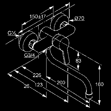 batéria DN 15 rozpätie 45 mm trieda prietokového množstva A perlátor M 22 x 1 otočný