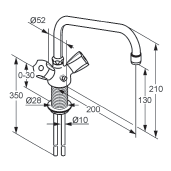 G 3/4 držiak retiazky medené rúrky 10 mm P-IX 3515/IA DIN-DVGW-AT-2177 chróm 316560515 39,92