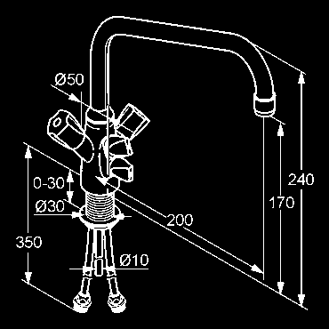 riadu medené rúrky 10 mm PA-IX 3664/IA chróm 317010515 127,85 KLUDI ŠTANDARD drezová batéria DN