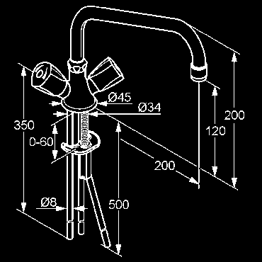 319190515 62,90 KLUDI ŠTANDARD drezová nástenná batéria DN 15