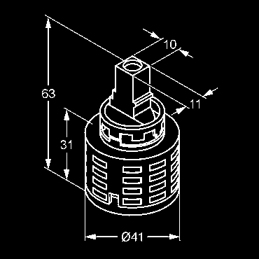 7640000-00 38,58 kartuša 41mm s keramickými doštičkami podľa DIN EN 817