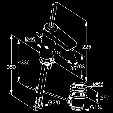 s Joystick-om trieda prietokového množstva Z  joysticková keramická kartuša odpadová súprava G 1 1/4 stupeň