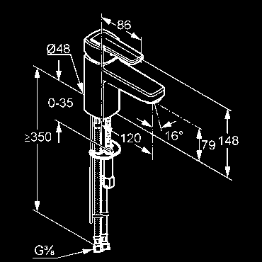 DN 10 trieda prietokového množstva A s-pointer  chróm