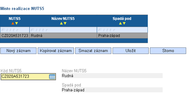 Odebrání chybného zadání se provádí opět šipkami.