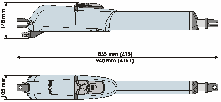 Jednosměrný systém zaručuje, že křídlo vrat je mechanicky nepohyblivé, když není motor v chodu.