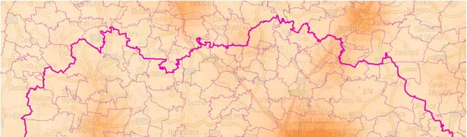 Obr. A2 Distribuce osvětlení v obcích okresu Hradec Králové v roce 2011