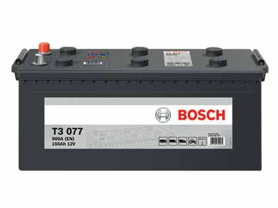 Akumulátory pro nákladní vozy Bosch T Serie (T3) Akumulátory Bosch řady T - spolehlivé nápájení po celou dobu Řada T3 Hybridní technologie Bezúdržbová Odolná proti vibracím Naplněné a nabité