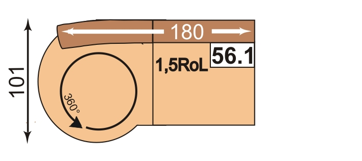 1-sedák s přístaným taburetem leo nebo prao, není přímo u roů, není samostatně staitelný 101 1,5-sedák s uzáěrem rondele leo