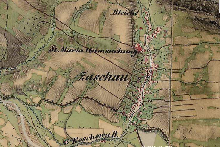 Obr. 29. Klášter s kostelem na II. vojenském mapování (1: 28 800).