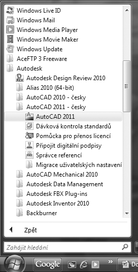UûivatelskÈ prost edì AutoCADu 2 Uživatelské prostředí AutoCADu odpovídá plně standardům uživatelského prostředí Microsoft Windows.
