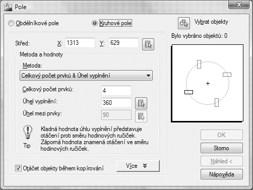 V případě vertikálního zobrazení je určena štítkem s ikonou. Jednotlivé panely pásu karet lze přetáhnout myší do plochy výkresu, kde se stávají plovoucími.