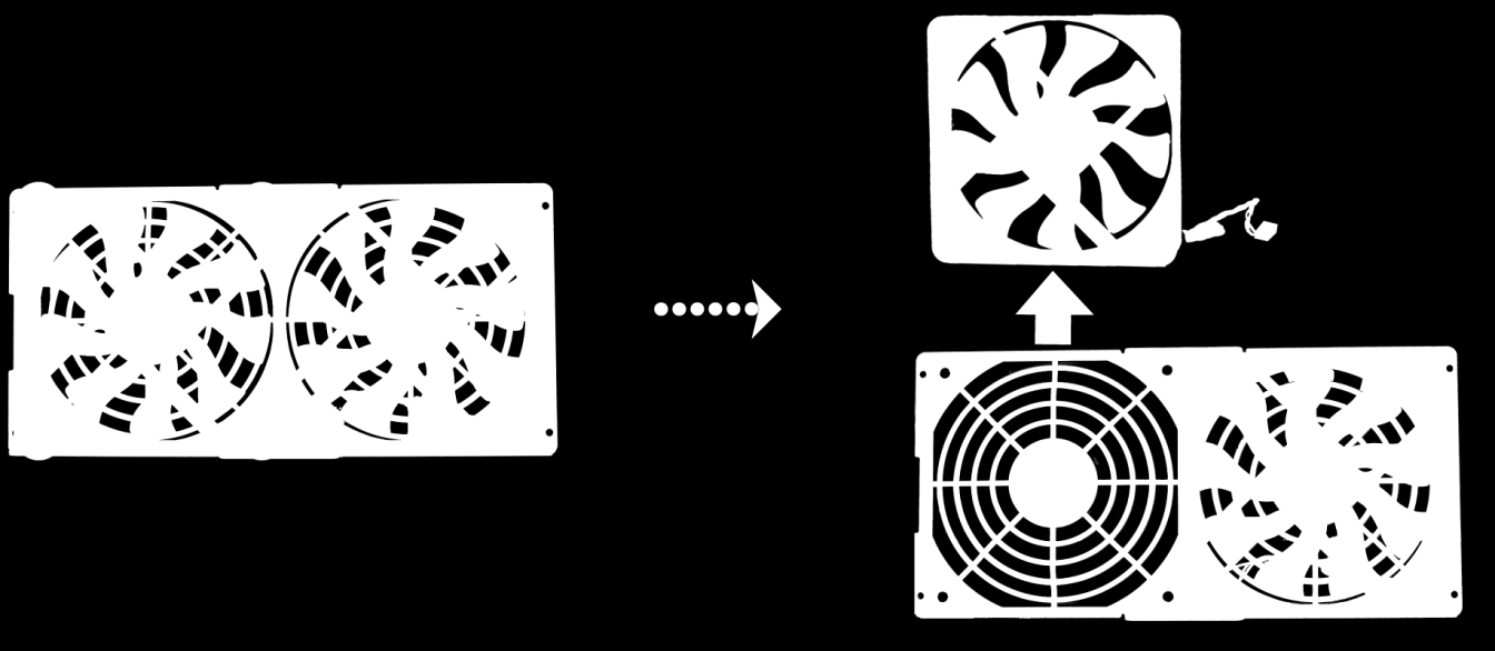 odeberte panel ventilátoru.