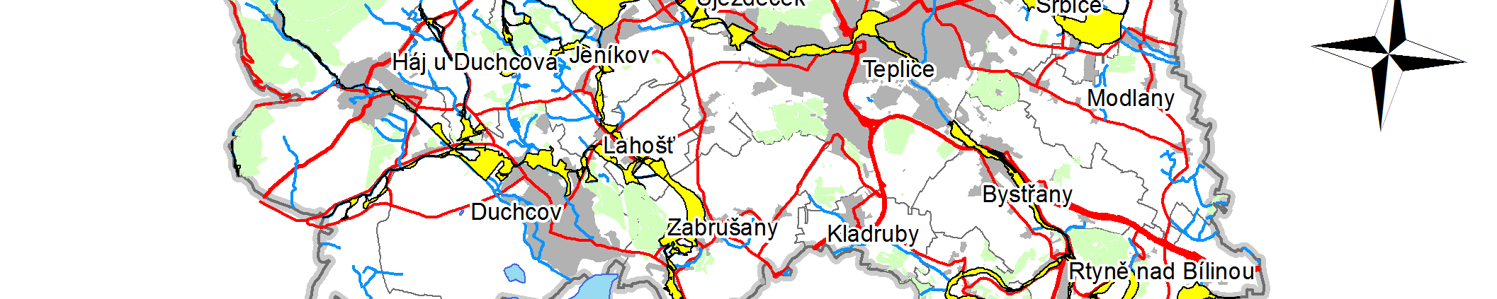 Rozsahy ploch aktivní zóny záplavového území v obcích SO ORP Teplice jsou uvedeny v tabulce A 8