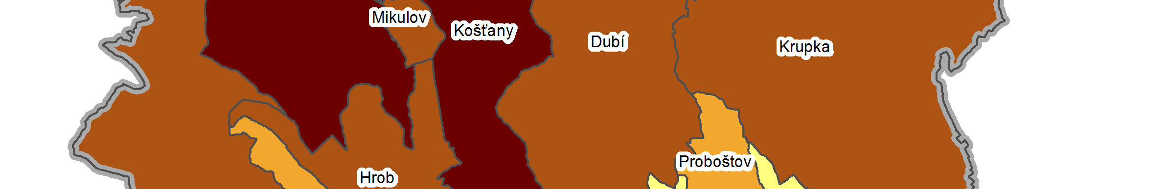 Mapa 2.4.4: Koeficient ekologické stability v SO ORP Teplice 2.