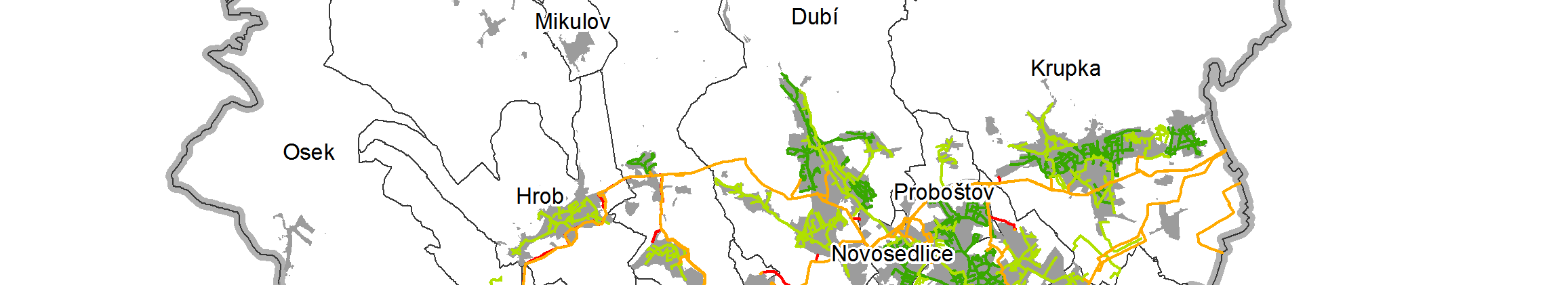 Mapa 3.1.4: Plynová síť v SO ORP Teplice Zásobování teplem Elektrárna Ledvice kromě výroby elektrické energie zajišťuje i dodávky tepla prostřednictvím teplárenské společnosti United Energy, a.s. pro město Teplice.