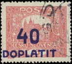 DL 46, 60 / 400h hnědá, na okraji vynechaná perforace DOPLATNÍ 1924 čtyřbloky zn.