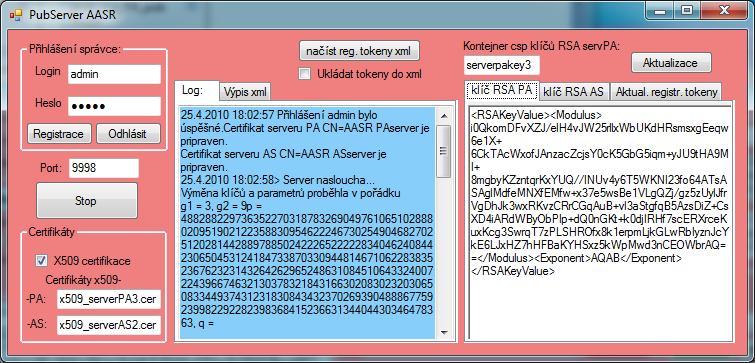 Aplikaci PubServer obsluhuje statická třída Program, která spouští implicitně třídu grafického rozhraní PubServerForm, kterou je ovládána aplikace.