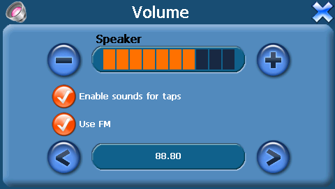 autorádia 1. Klikněte Use FM pro zapnutí FM transmiteru 2. Vyberte si frekvenci vysílání.