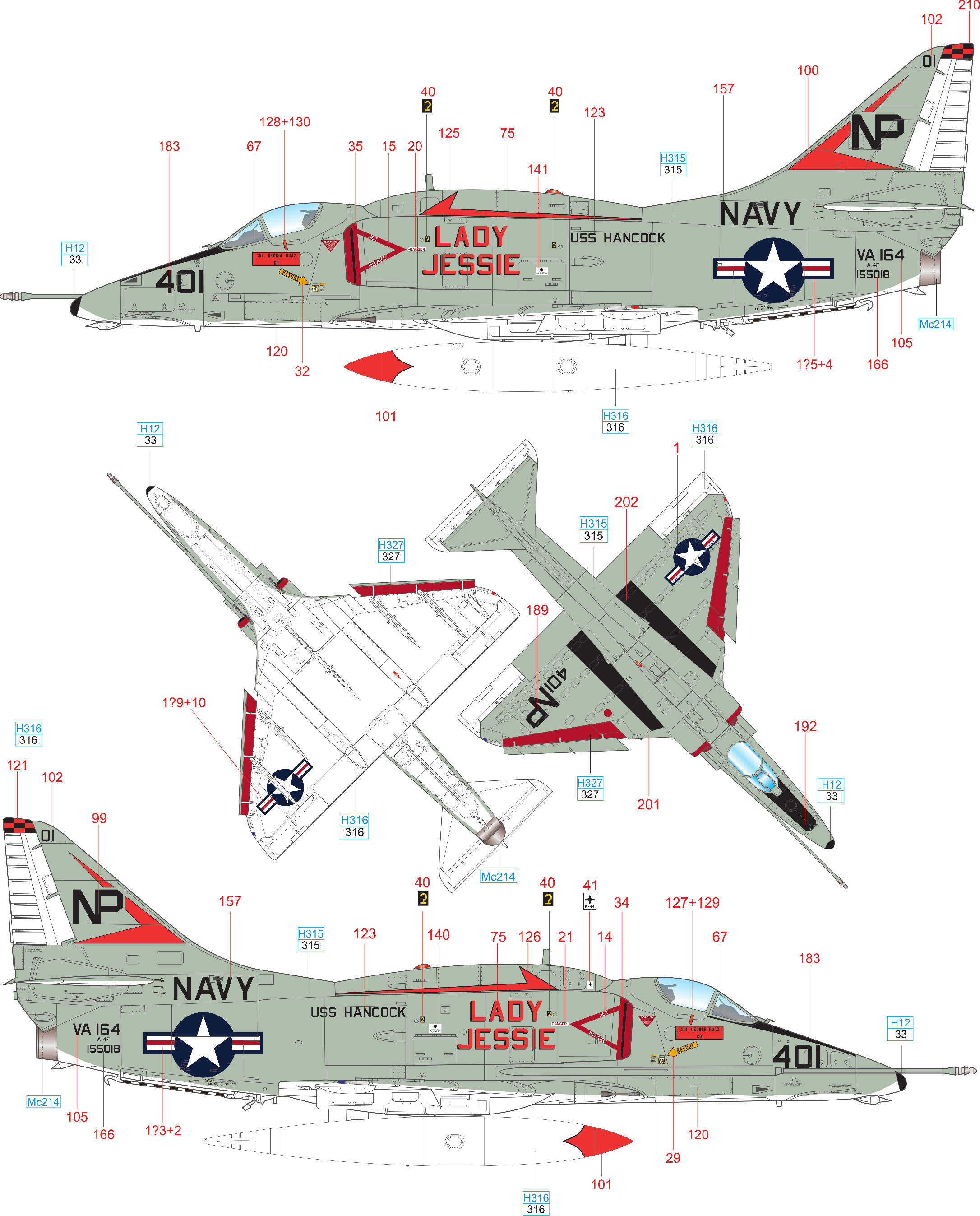 E A-4F 155018, VA-164 Ghostriders, USS Hancock, 1971 Příběh Lady Jessie se v archivech amerického námořního letectví řadí mezi legendární, ale i tragické.