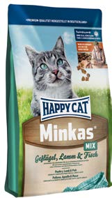 46 4 Happy Cat Minkas: Premium kvalita s perfektním poměrem cena: kvalita. Až 0% surovin pochází z domácí produkce. Happy Cat vlhká krmiva: jedinečné na trhu!