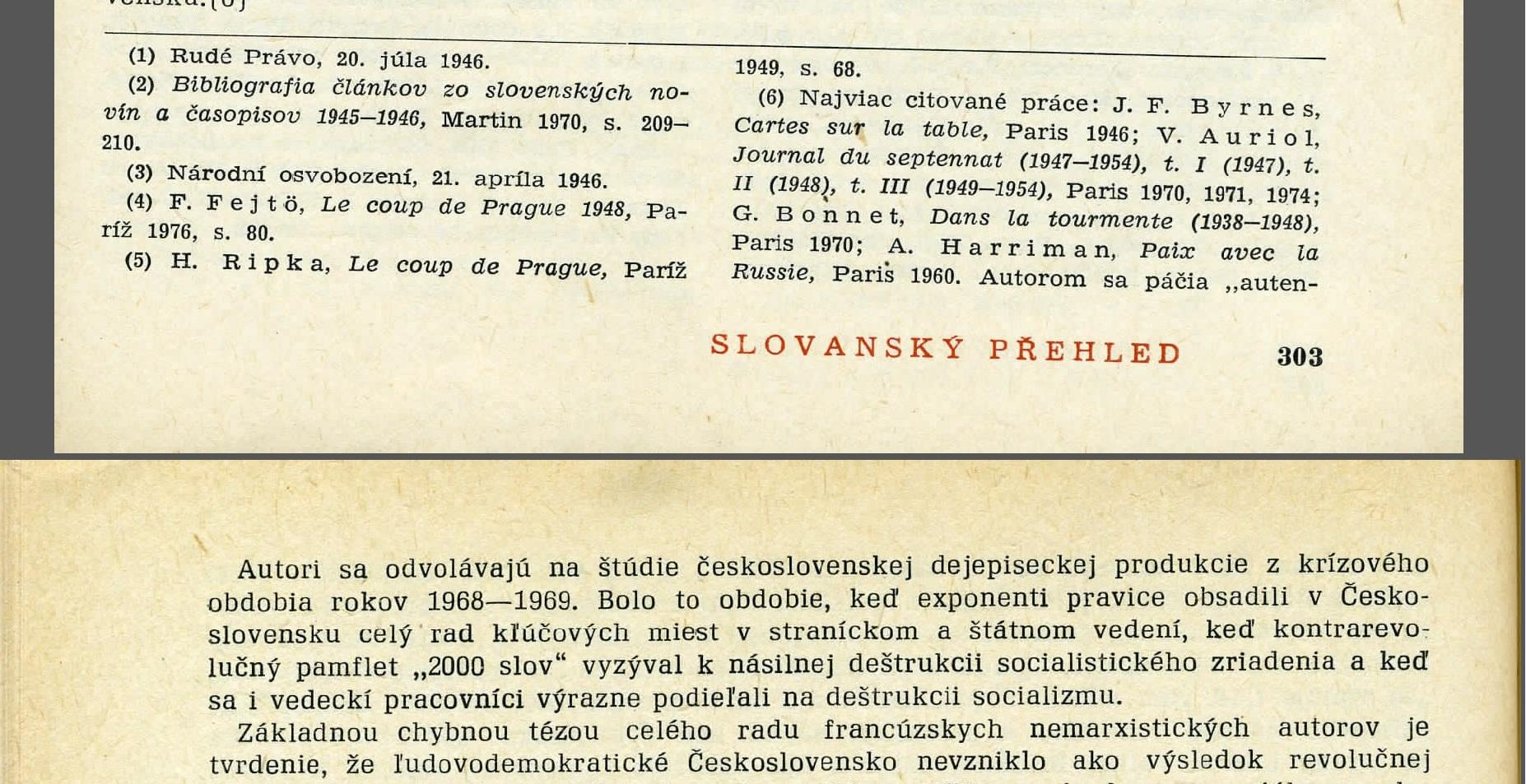 Čierny, Ján: Naše roky 1944-1948 vo francúzskej nemarxistickej