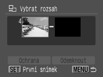 155 [Vybrat] 3 Chraňte své snímky. 1. Pomocí tlačítka nebo vyberte snímek, který se má chránit. 2. Stiskněte tlačítko. Opětovným stisknutím tlačítka FUNC.