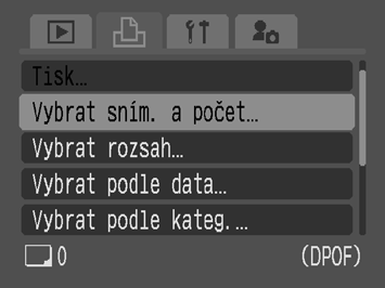 167 Výběr metody nastavení tisku Vybrat sním. a počet Vybrat rozsah Vybrat podle data Vybrat podle kateg.