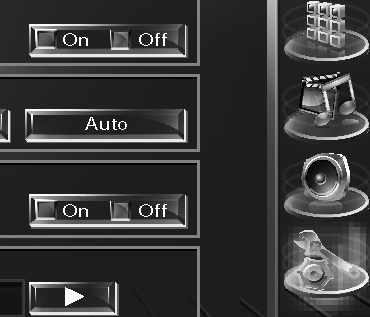 ( Manual) "Auto": Obrazovku posouvá automaticky. "Manual": Umožňuje vám obrazovku posouvat ručně. Vybírá signál dálkového ovládání.