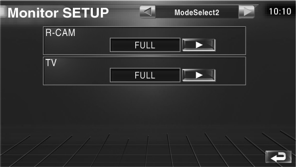 Režim Celá obrazovka (FULL) 5 6 Režim Zvětšený obraz (ZOOM) 7 t Vybírá režim obrazovky pro obrazovku Zadní kamera (R-CAM). Vybrat můžete kterýkoliv z následujících režimů obrazovky.