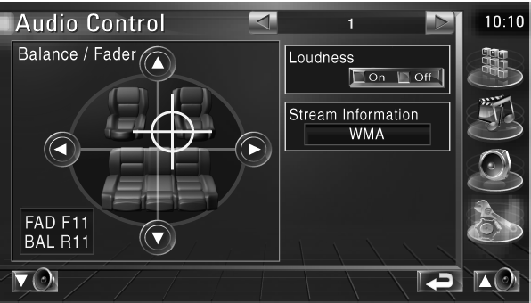 Ovládání zvuku Nabídka Ovládání zvuku Zobrazuje nabídku Ovládání zvuku, kde můžete nastavit funkci zvukových efektů tohoto zařízení.