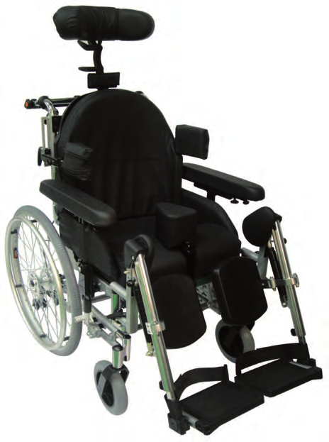 POLOHOVACÍ MECHANICKÉ VOZÍKY polohování vozíku zadní pohled odlehčený duralový rám anatomická polstrovaná sedačka anatomická