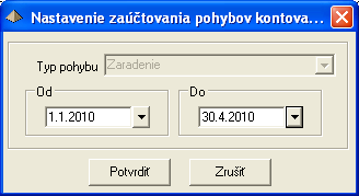 Nastaviť stav zaúčtovania pre pohyby - nahrádza zaúčtovanie pre uţívateľov, ktorí nevyuţívajú