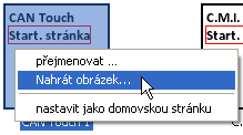 Programování 6. Zvolit grafiku Zakliknutím prázného symbolu na spodní liště pravým tlačítkem myši se zobrazí výběrové pole. S pomocí Nahrát obrázek... se může zvolit pozadí grafiky.