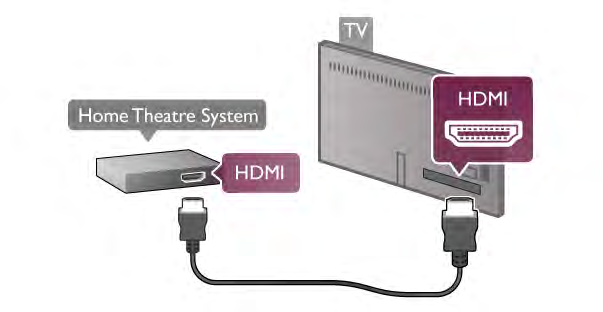 M%$ete p&ipojit za&ízení Philips Soundbar nebo systém HTS s vestav#n!m p&ehráva"em disk%. P&ípadn# m%$ete pou$ít kabel SCART, pokud za&ízení není vybaveno konektorem HDMI.