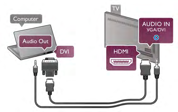 7 Nabídka Nastavení Rychlé nastavení obrazu Pomocí adaptéru DVI na HDMI P"ípadn# m$%ete pou%ít adaptér DVI na HDMI a p"ipojit po!íta!