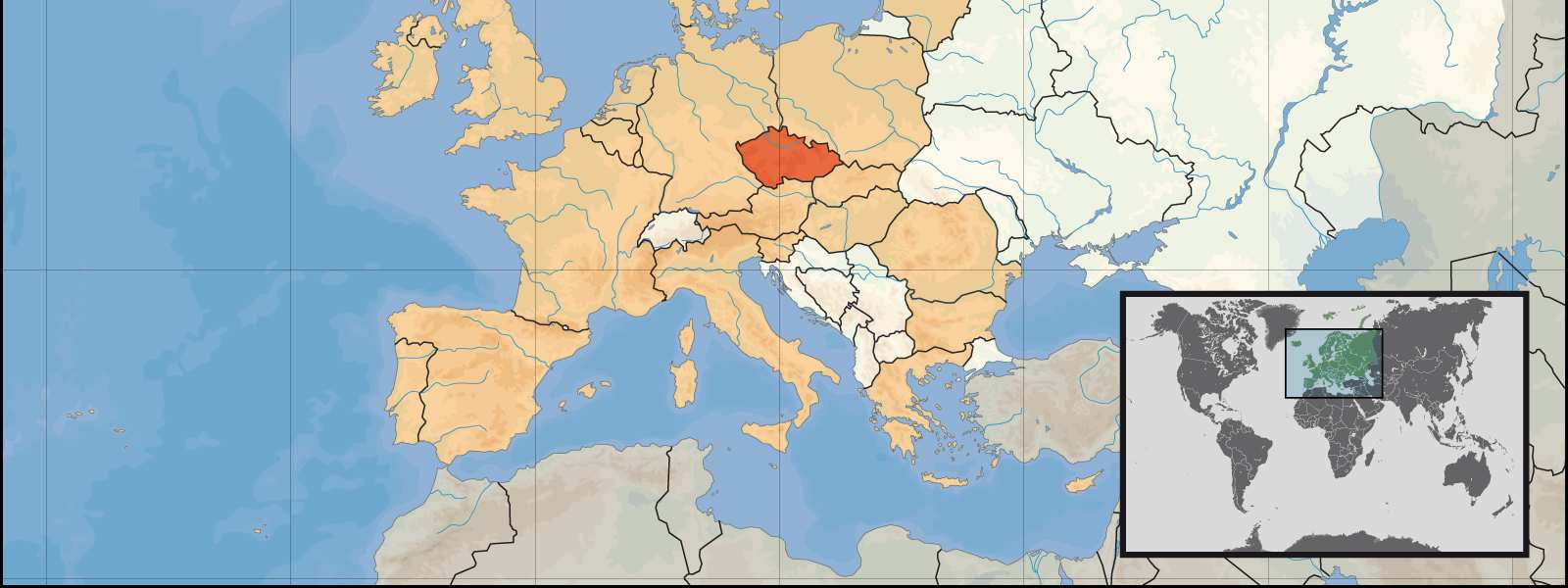 1 GEOGRAFSKA UMEŠČENOST ČEŠKE V EVROPI Republika Češka (Česká republika), dalje Češka, je celinska država v Srednji Evropi.