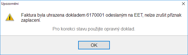 Nejjednodušší variantou je volba Na celý doklad. Stačí potvrdit a vystaví se dobropis doklad v původní výši se zápornou částkou.