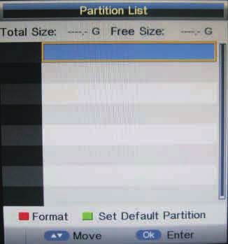 Základní ovládání Partition Select (Oddělený výběr) Stiskněte tlačítko OK pro výběr menu oddělený výběr. Zobrazí se informace, funkce a nastavení výchozích funkcí odděleného výběru.