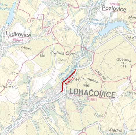 Úsek PM-116 Luhačovický potok -