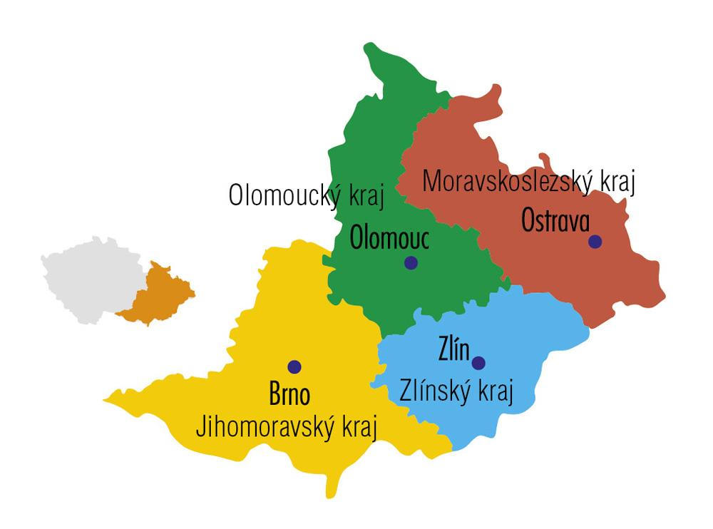 Česká republika 2015 a Morava Morava JMK, MSK, OK, ZK (Přenocování) Zahraniční hosté Celkem Morava: 1,8 mil nocí Podíl Moravy v rámci v ČR: 7,9% Domácí hosté Celkem Morava: 7,2 mil nocí Podíl Moravy